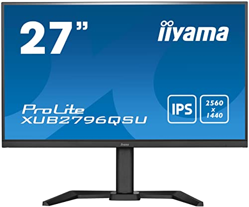 iiyama Prolite XUB2796QSU-B5 68,5cm 27 IPS LED-Monitor WQHD HDMI DP USB2.0 Höhenverstellung Pivot FreeSync schwarz