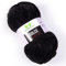 MeriWoolArt Chenille Garn zum Stricken und Häkeln Schwarz - 100 g und 120 m Samt-Wolle - 100% Flauschige Polyester Strickgarn für Amigurumi Kissen Decken weiche Kleidung Geschenke