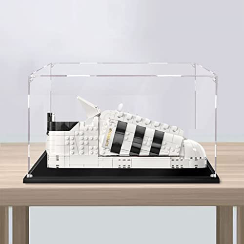 JOMIOD Acrylic Display Case for Lego 10282 Originals Superstar Trainers, Dustproof Display Box Compatible with Lego 10282 - Model Not Included (2mm)