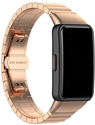 Compatible avec Huawei Band 6/Band 6 Pro, pour Honor Band 6, pour Honor Band 7, Bracelet en Acier Inoxydable (rose gold)