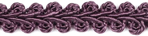 BEL AVENIR Zopfborte, 1,27 cm, 13,6 m, französischer Gimpe, Basic, Nähen, Polyester, DIY, Handwerk, Kostüm, Heimdekoration (dunkelviolett)