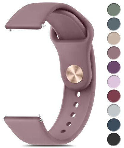 20mm 22mm Silicone Watch Strap for Women Men, Quick Release Replacement Strap with Stainless Steel Button Sport Watchbands Wrist Straps