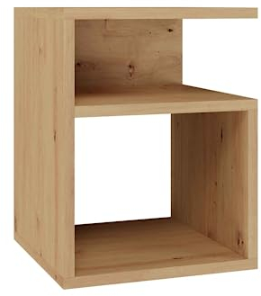 VBChome Nachttisch 30 x 30 x 40 cm Eiche Artisan Nachttisch mit 2 Fächer für das Schlafzimmer offene Regale Büro Zimmer Modern Eiche Artisan