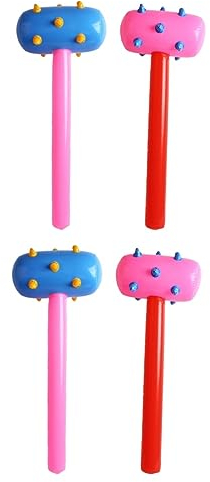 ibasenice 4 Stück aufblasbares Spielzeug Hammer aufblasen Stock aufblasen aufblasbarer Stock Kinderspielzeug Spielzeuge Kinderhammer Aufblasbarer PVC-Hammer Drucklufthammer Streitzahn Hammer