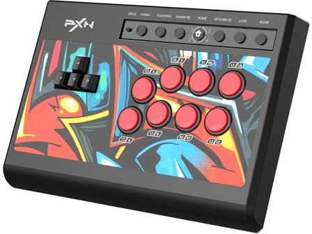 PXN X8 Arcade Stick, Arcade Joystick mit Turbo Funktion, Street Fighter Fight Stick, All-Button Fight Joystick für PS3 / PS4 / Xbox One/Xbox Series X&S/Switch/PC Windows
