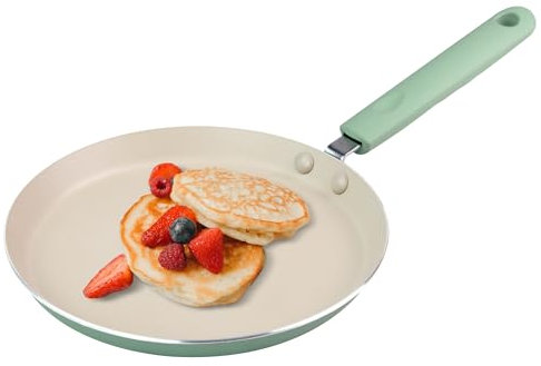LECOOKING Crepe Pan, Dosa Pan, 8.7 inch Nonstick Crepe Pan, Dosa Tawa Tortilla Pan, Induction Compatible (Green), (XK-PAN)