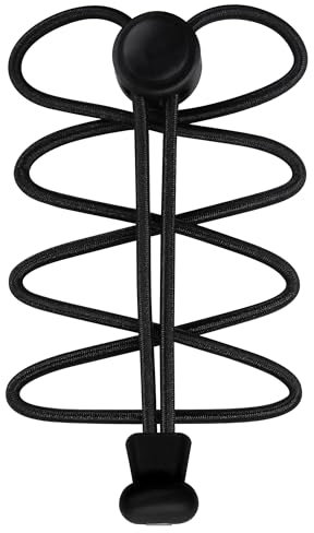 Yusimu No Tie Elastic Shoe Laces for Trainers,Round Tieless Shoelaces for Kids and Adults - Adjustable, Easy, Lazy, Stretchy, and Magic Laces,2 Pairs Pure Black