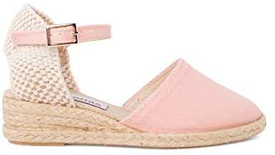 Pisamonas Espadrillas con Zeppa per Bambina E Donna con Fibbia Misurare 26 Colore Rosa Pastello