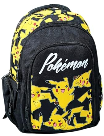 mybagstory - Rucksack Pokemon Garcon - Kind - Schule - Schule - Schule - Schule - Schule - Schule - Grundschule - Grundschule - Grundschule - Großer Rucksack - 46 cm, Schwarz/Gelb - Pokémon - Großer