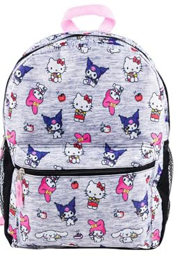 Hello Kitty My Melody, Kuromi, Allover Print Large 16 inches School Backpack