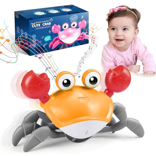 Adeokay Spielzeug ab 6 7 8 9 10 Monate, Kinderspielzeug ab 1-3 Jahre Krabbe Baby Spielzeug 1 2 3 Jahr Geschenk für Kinder Geburtstag Tummy Time Toys Krabbelspielzeug