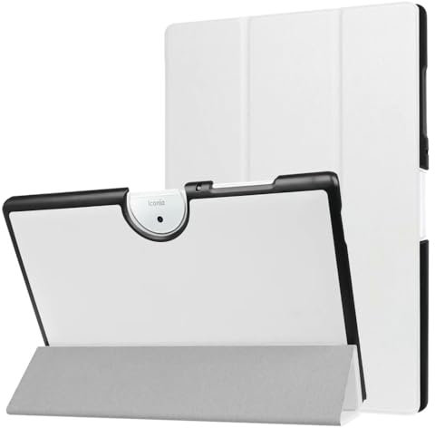 ZZOUGYY Tablet Cover for Acer Iconia One 10 B3-A40 10.1(2017 Release),Ultra Thin Slim Folio Stand Lightweight Leather Case for Acer Iconia One 10 2017 B3-A40FHD 10.1 inch (White)