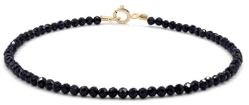 Spinell Armband 585 Gold Edelstein Natürlich Vollgold Armkette 14K Schwarz Neu