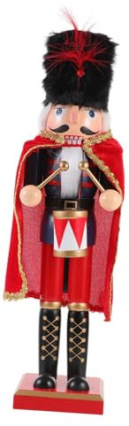 Hohopeti Weihnachts Nussknacker Figur Aus Holz Mit Umhang Festliche Tischdeko Für Weihnachten Kreatives Für Familie