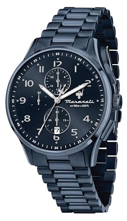 Maserati Herrenuhr, Chronograph, Analog, 42 mm, Blue Edition Kollektion - R8873624005