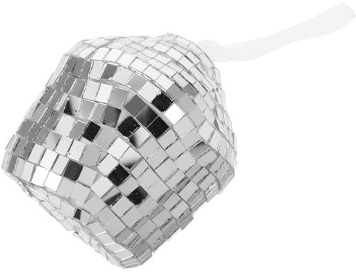 HEMOTON Glas-Disco-Dekoration in Cupcake-Form Hängende Spiegel-Dekoration Für Party-Themen Weihnachtsbaum- Disco-Cupcake-Ornament Für Festival-dekor