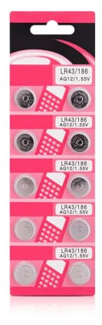 HINAYOSAN Lot de 10/20 piles bouton AG12 LR43 alcalines AG12 LR43 pour montres, petits appareils électroniques, longue durée de vie