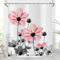 Hnmdmyi Rideau de Douche Fleurs 180x240, Rose et Gris Pâquerette Élégante Fleur Sauvage Design Ferme Étanche Polyester Tissu Lavable Rideau de Bain avec Crochets