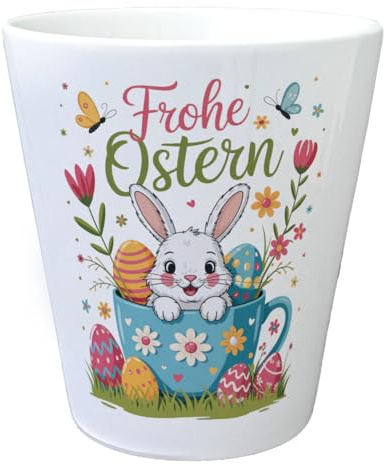 Frohe Ostern Blumentopf mit Hase dekorativer Pflanzentopf mit Spruch