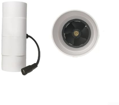 12 V Inline-Rohrventilator für Heizung und Kühlung im Badezimmer, leiser Betrieb mit Kunststoffgehäuse und bürstenlosem Motor für langfristige Nutzung (50 mm)