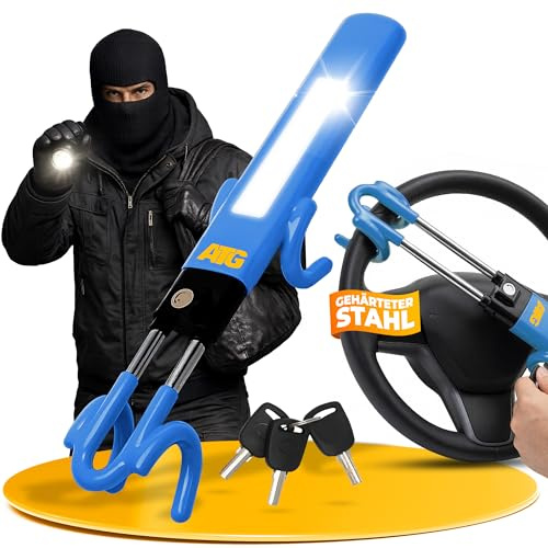ATG Bloqueo Volante Coche – Antirrobo Coche, Antirrobo Volante & Barra Antirrobo para Auto, SUV, Van, Furgoneta y Autocaravana – Acero Endurecido, Protección Antitaladro