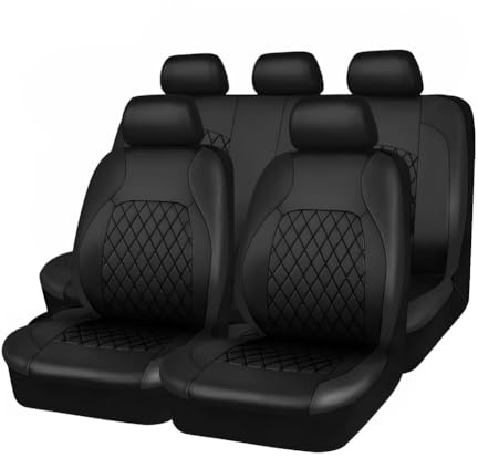Sitzbezüge Set für FIAT 500/500C/500E/Abarth 500 2007-2025, Leder Sitz Schonbezüge Sitzbezug Komplettset Vordersitze Rückbank Wasserdicht Rutschfes