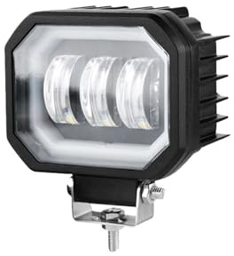 Faros Focos de Ojos de Ángel para motocicleta, faros delanteros de 80W, luz LED de trabajo para coche, 24V, accesorios para conducción de camiones todoterreno Faro Compatible(1 Pcs White Yellow)