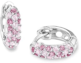 Prinzessin Lillifee Kinder-Creolen für Mädchen, Zirkonia / 925 Sterling Silber, Rhodiniert, Rosa, Einheitsgröße, 2016523