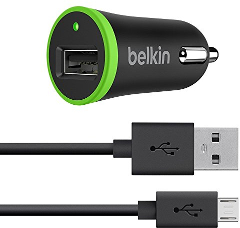 Belkin 2.4 A Universal Car Charger with 1.2 m Micro-USB Cable - Black