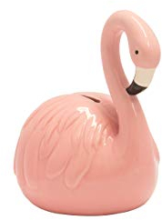 Joy Toy Flamingo Keramik Spardose mit Relief 19x8x19 cm - 62102