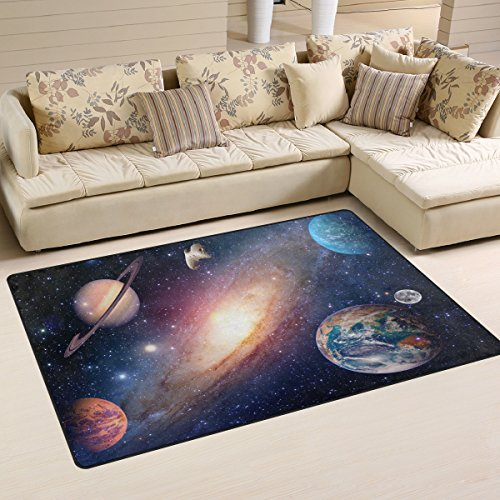Use7 Universe Galaxy Weltraum Teppich Teppiche rutschfeste Bodenmatte Fußmatten Wohnzimmer Schlafzimmer 100 x 150 cm