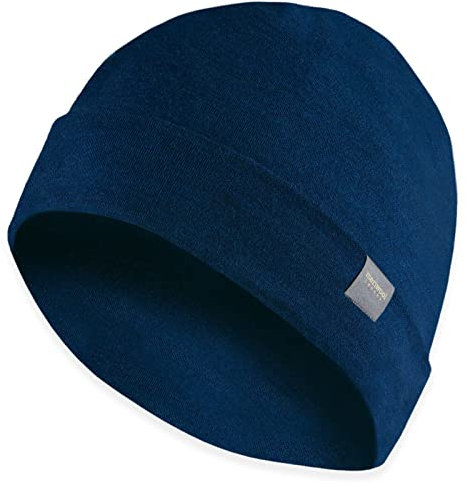 MERIWOOL Unisex Merino Wool Cuff Beanie Wintermütze für Damen und Herren, Marineblau, Einheitsgr��e