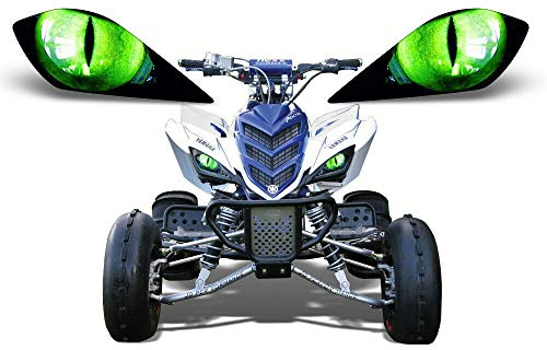 AMR Racing ATV-Scheinwerfer-Grafik-Aufkleber, kompatibel mit Yamaha Raptor 700/250/350, Eclipse Green