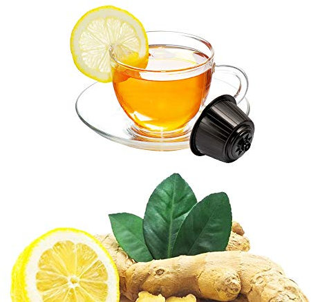 KICKKICK® 32 Capsule Tisana Zenzero e Limone Compatibili Nescafé Dolce Gusto - Infuso in Cialde
