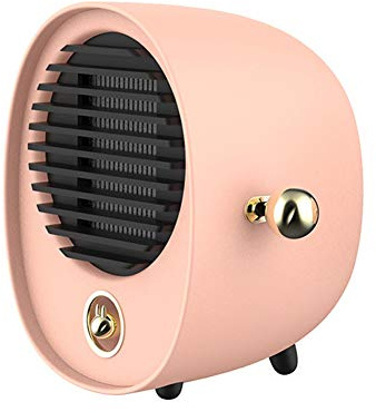 MMD Mini Fan Heater Portable USB Charging Space Heater Student For Office Bedroom 500w (Color : Pink)