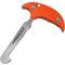 Merkel GEAR Aufbrechsäge Knochensäge Schlosssäge 11cm aus rostfreiem AISI 420 Stahl G10 Griffschalen Orange mit Lederscheide