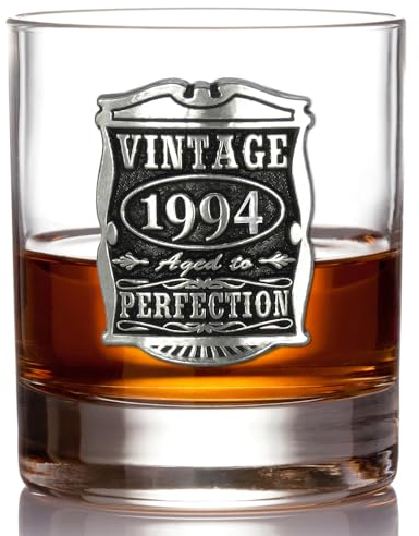 English Pewter Company Vintage Years 1995 30th Birthday or Anniversary Whisky Glass Tumbler - Unique Gift Idea for Men [VIN130]
