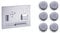 Zeller Memoboard, Edelstahl, Silber, 50 x 35 x 1.5 cm & 11203 Magnet-Set 6-teilig, Ø 2.7 cm, Edelstahl