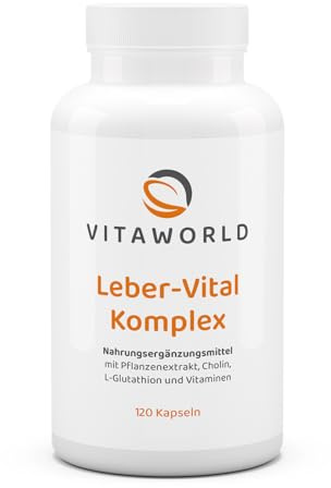 3er Pack Vita World Leber-Vital Komplex 120 Kapseln Mit Mariendistel, Artischocke, Cholin, Glutathion, Curcumin, Vegan/Vegetarisch Deutsche Apotheker Herstellung