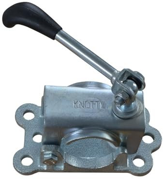 FKAnhängerteile 1 pièce - Support de roue jockey Knott - En fonte - LBG48 - Levier pliable - Pour tube extérieur de 48 mm de diamètre.