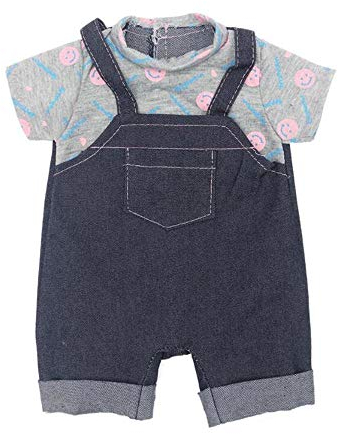 DUORUI Puppenkleidung Kleid Outfit Jeans Bodysuit Overalls mit T-Shirt für American Girl Puppe 18 Zoll