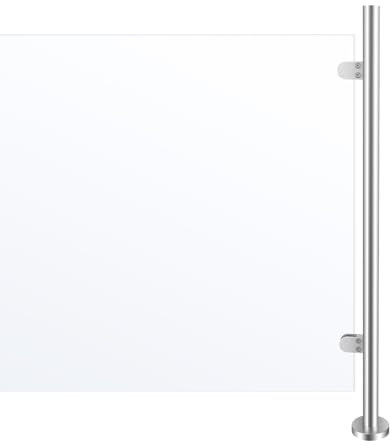 ROMYIX 316 Stainless Steel Glass Balustrade with Glass Clamps and Rubbers,1100mm End Post Balustrade Posts Glass Railing Column Outdoor Handrail,fits 10~12mm Toughened Glass (End Post)