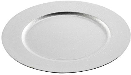 HTI-Living Dekoteller Glitter Silber Platzteller Platzset Untersetzer Teller Tischdekoration