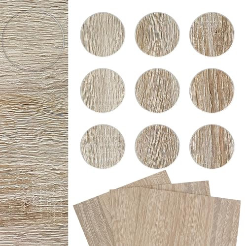 DecoMeister Selbstklebende Abdeckkappen für Möbel Möbelpflaster Aufkleber Klebepunkte Bohrloch Abdeckung Schraubenabdeckung Ø 20mm Durchmesser à 27 Stück Sonoma Eiche