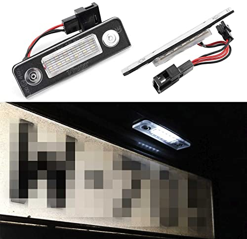 LED-Kennzeichenbeleuchtung für Skoda Octavia MKII 1Z 09–13 Roomster 5J 06–10, Weiß, 2 Stück