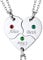 Friendship Necklace for 3 Personalised Engraving Stainless Steel Heart Jiwsaw Birthstone Necklaces Gifts for Bff Family