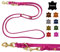 Hundeleine Fettleder Messing kleine Hunde/große Hunde 2m / 2,40m / 2,80m / 3,50m / 5m Doppelleine verstellbar (2m X 8mm, Pink)