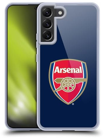 Head Case Designs Offizielle Arsenal FC Vollfarbe Blau Wappen 2 Soft Gel Handyhülle Hülle kompatibel mit Samsung Galaxy S22+ 5G
