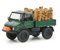 Schuco Mercedes Unimog 406 mit Holzladung grün Modellauto 1:43