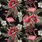 HEKO PANELS Stoff Oxford Wasserdichte Meterware Canvas-Stoff Polyester Stoff Zum Nähen Nähstoffe Dekostoffe Wasserabweisend Blickdicht Tropen Flamingos 1 Meter 155 x 100 cm